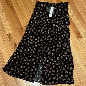 Floral Black Skirt
